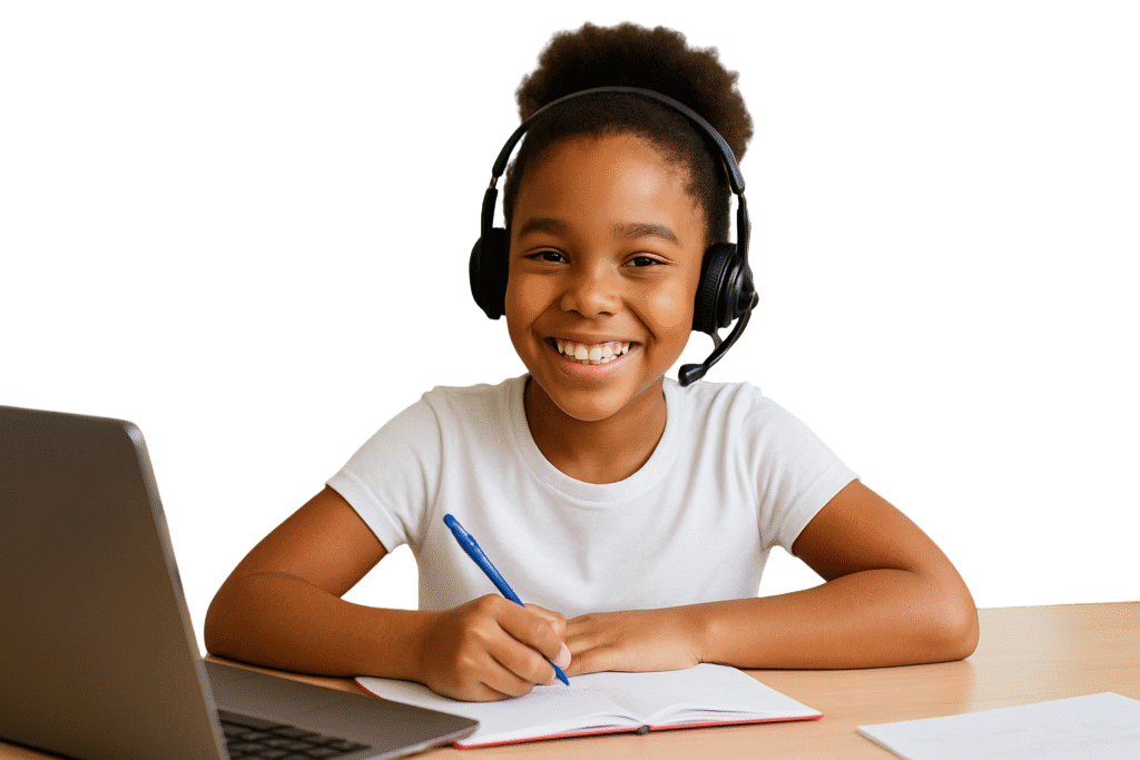 Child learning from Zoom